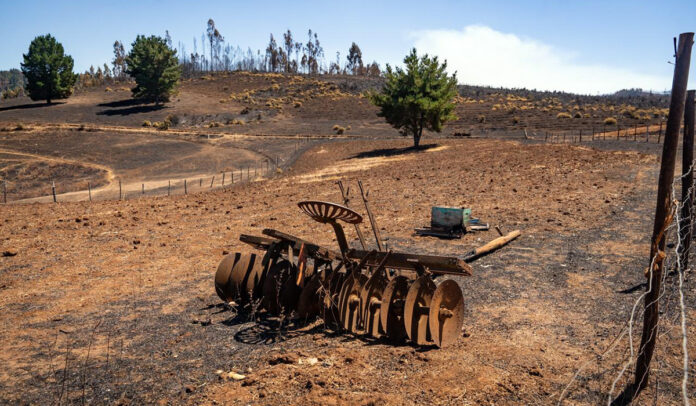 Todo un símbolo ante la tragedia, esta maquinaria destruida por el fuego de los incendios simboliza muchas cosas que han perdido los agricultores, pero que se pueden recuperar